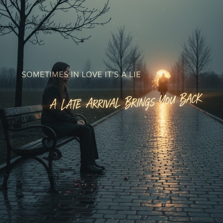 Original Maverick First photograph of a solitary figure on a rainy platform